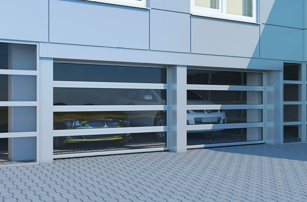 SEKČNÍ PRŮMYSLOVÁ VRATA ISD02 S&nbsp;VLOŽENÍM PANORAMATICKÝCH PANELŮ